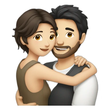 scruffy-brunette-white-man-hugging-asian-woman sticker