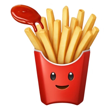 French fries with ketchup sticker