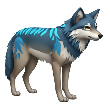 Coywolf With Blue Tribal Markings Full Body sticker