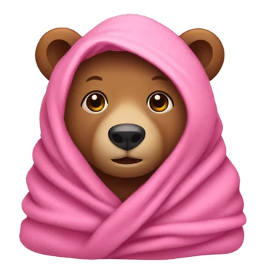 bear wrapped in pink blanket sticker