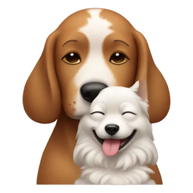 Relaxing dog with close eyes with human sticker