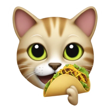 Cat eating a taco sticker