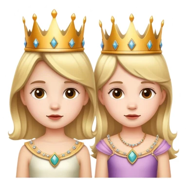 two little girls with crowns on sticker