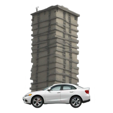 Car who hit a tower sticker
