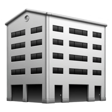 a 2d warehouse in black and white for a report from the outside sticker