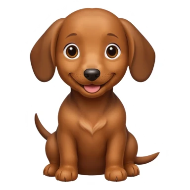 Perrito salchicha marrón sonriendo sticker