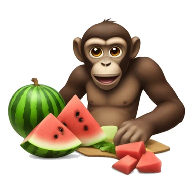 monkey eating chicken with watermelon and koolaid sticker