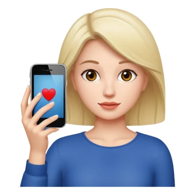 woman taking a picture with an iPhone sticker