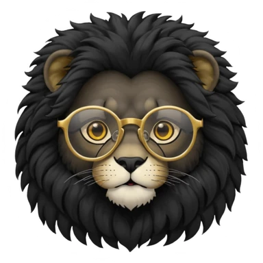 Black Lion with glasses on sticker