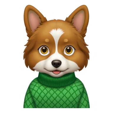 dog wear a green sweater sticker