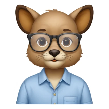 animal with glasses and shirt sticker