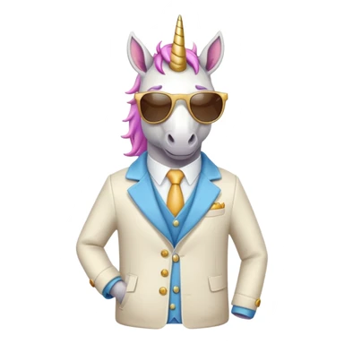 Unicorn wear coatsuit and wear sunglasses  sticker