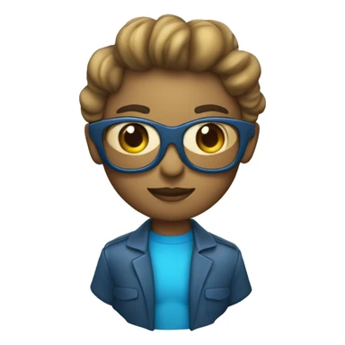 figura androgênica com pele azul e usando óculos sticker