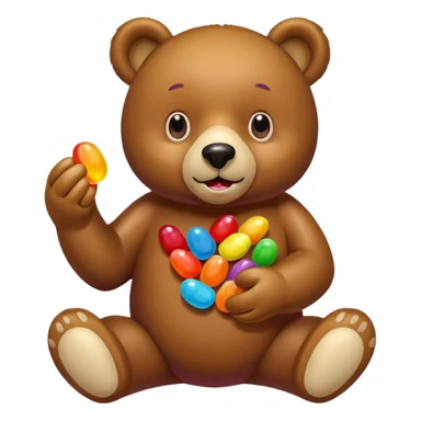 jelly beans hold by a bear sticker