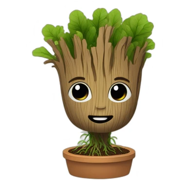 Groot as chia pet sticker