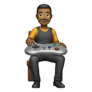 Man playing with controller sticker