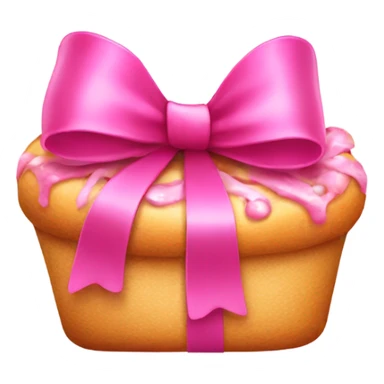 Pink bow on food sticker