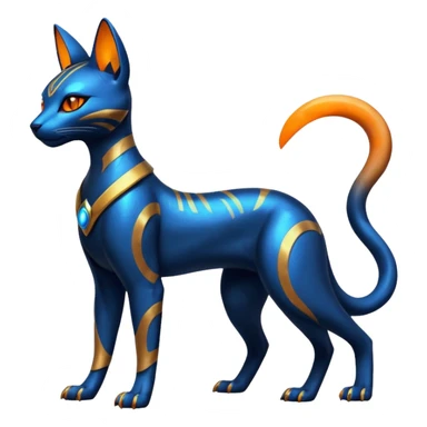 Futuristic Glowing shiny Bastet-Umbreon-Salandit-fusion (full body) sticker