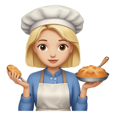Blonde girl baking sticker
