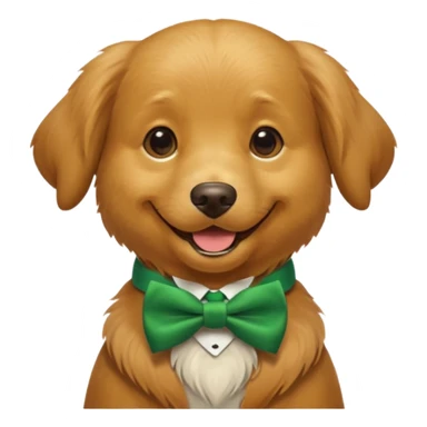 dog with a green bow tie sticker