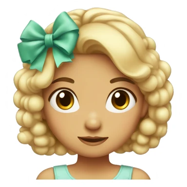 Cute girl with bow in hair sticker