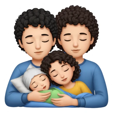 ragazzo riccio capelli neri che dorme con una ragazza capelli castani sticker