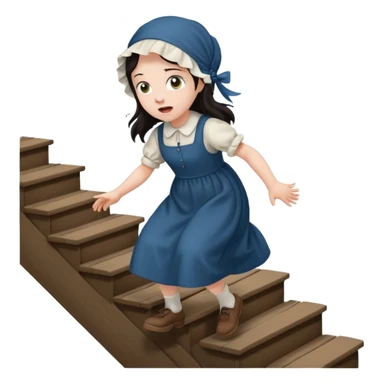 AMISH GIRL FALLING DOWN STEPS sticker
