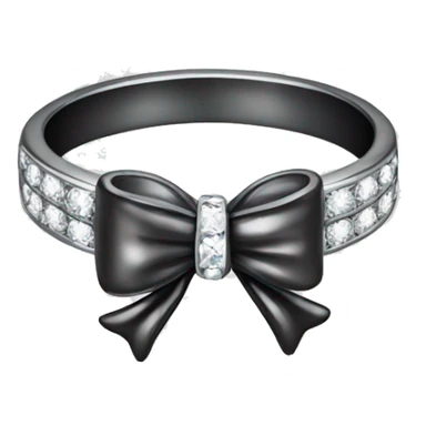 Silver diamond ring with a bow in black  sticker