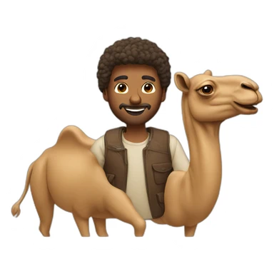 Man and camel sticker