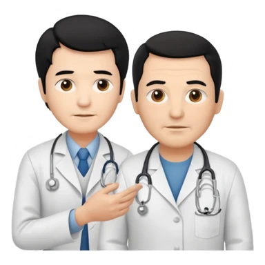 doctor black hair attending to a old man  sticker