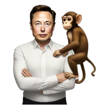 Elon musk with a body of a monkey sticker