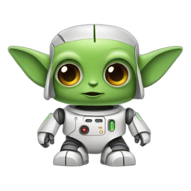 cute robot with yoda ears sticker