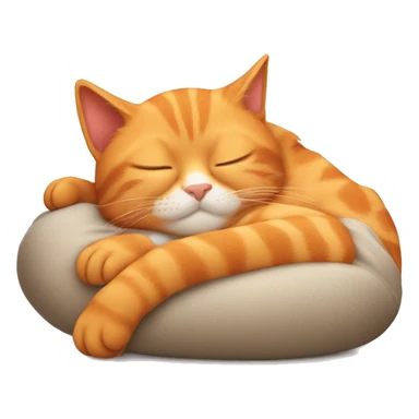 orange cat sleeping sticker