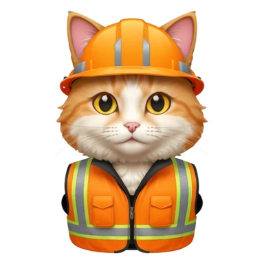 cat in hi-vis vest sticker