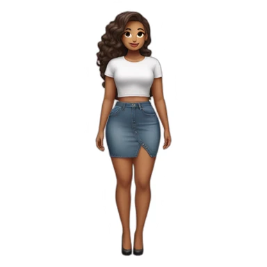 Curvy beauty skirt sits sticker