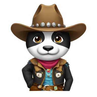 Panda as a cowgirl sticker