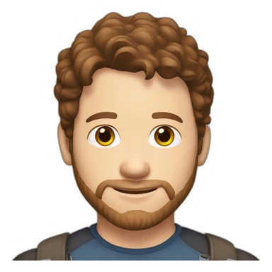 Chris Pratt brunette cartoon sticker