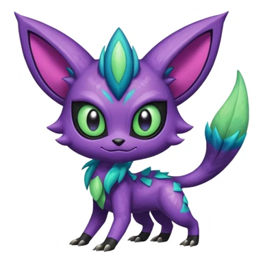 Colorful furry Exotic Meloetta-Sableye-Virizion-Venom-Stitch-Fakémon-creature-hybrid sticker