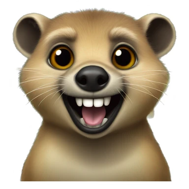 Hyrax with long canine teeth sitting on the top of a hut sticker