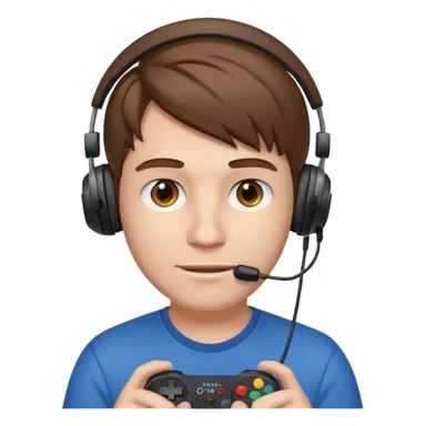 garcon blanc cheveux brun gamer sticker