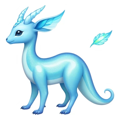 Shiny Exotic Colorful Ethereal Sparkly Amaura-Aurorus-Fakémon-hybrid-creature (full body)  sticker