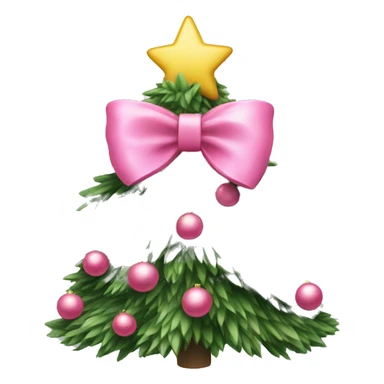 Christmas tree with pink bow sticker