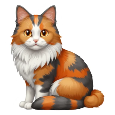 a very fluffy grey and white cat sitting next to another cat sticker