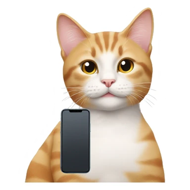 cat with a iphone 15 pro max sticker