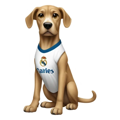 dog with t-shirt real madrid sticker