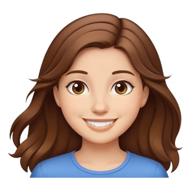smiling girl with brown hair sticker