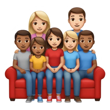 Five guys standing behind a girl on couch sticker