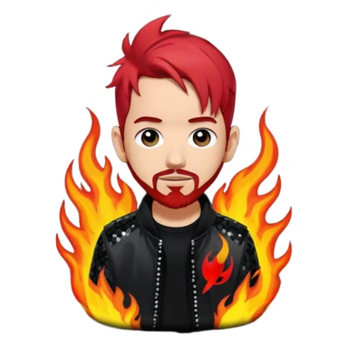 Mike Shinoda with fiery red hair, black sequin tour outfit  sticker