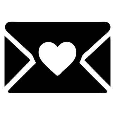 white letter with a pink heart in the center, minimal, modern icon style sticker