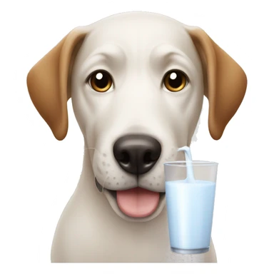 A dog drinking milk  sticker